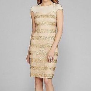 Antonio Melani Gold Lace and Sequins Dress